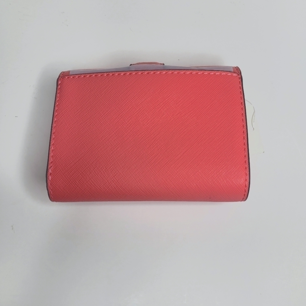 Michael Kors Carmen Medium Faux Leather Wallet Grapefruit Pink - Picture 5 of 6